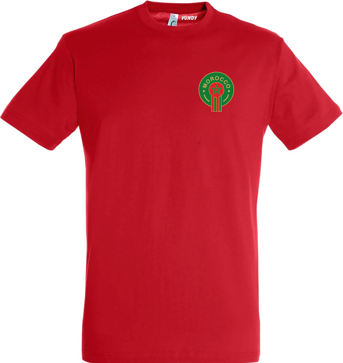 T-shirt Embleem Marokko Klein | Rood Marokko Shirt | WK 2022 Voetbal | Morocco Supporter | Rood | maat S